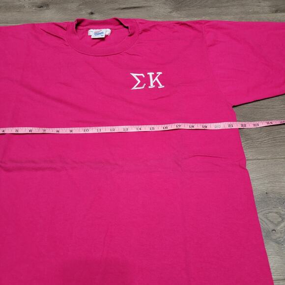 Sigma Kappa Sorority Shirt Adult Extra Large Pink College Embroidered 80 Vintage - Picture 7 of 10